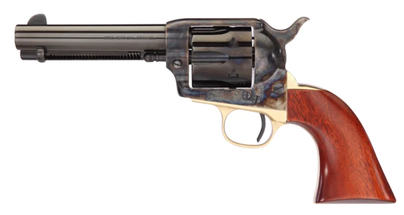 The Ultimate Firearm Destination in Louisiana - near Alexandria LA Taylors & Company 0440DE 1873 Ranch Hand Deluxe 357 Mag 6rd 4.75" Blued Cylinder & Barrel Color Case Hardened Steel Frame Walnut Navy Size Grip (Taylor Tuned)