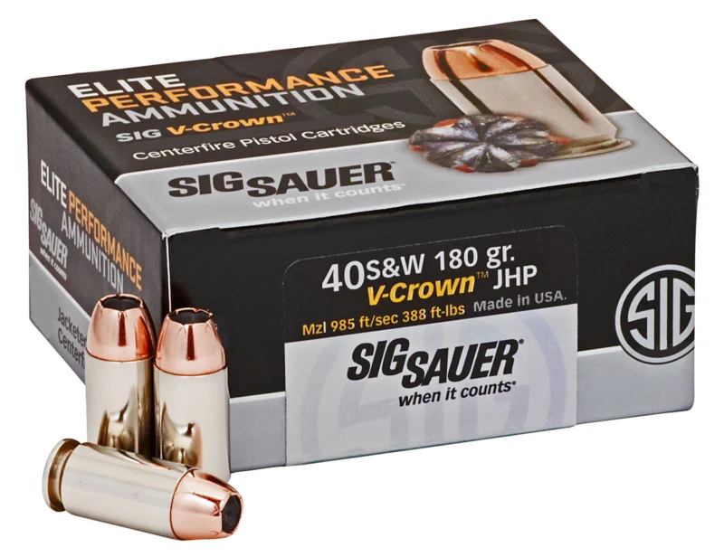 Sig-Sauer .40 S&W 180gr V-CROWN Nickel-Plated Brass – 50rd