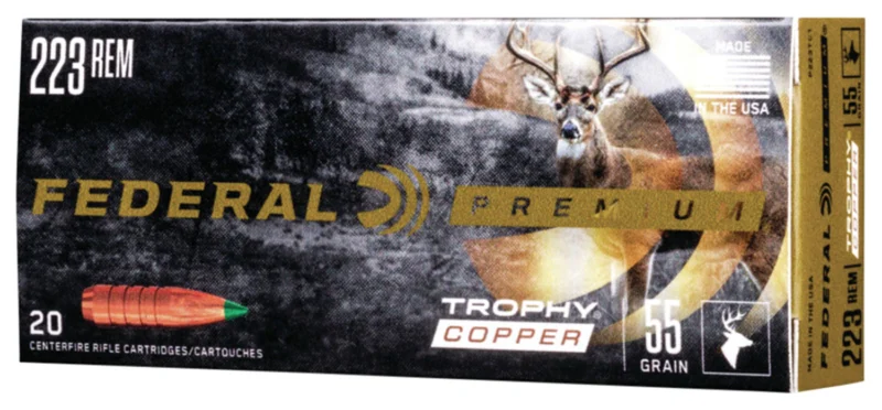 The Ultimate Firearm Destination in Louisiana - near Alexandria LA Federal P223TC1 Premium 223Rem 55gr Trophy Copper 20 Per Box/10 Case