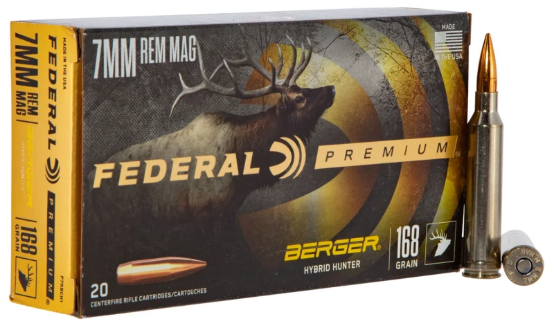 Federal 7mm Rem Mag 168gr BERGER HYBRID HUNTER Brass – 20rd