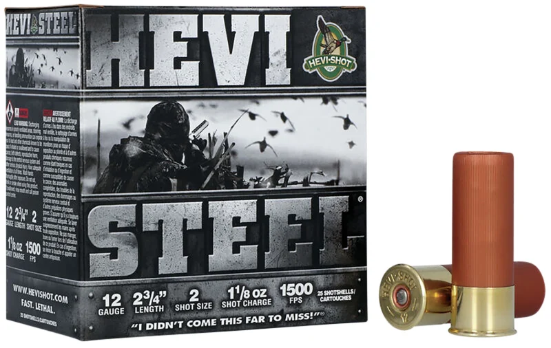 The Ultimate Firearm Destination in Louisiana - near Alexandria LA HEVI-Shot HS61222 HEVI-Steel 12Gauge 2.75" 1 1/8oz 2Shot 25 Per Box/10 Case