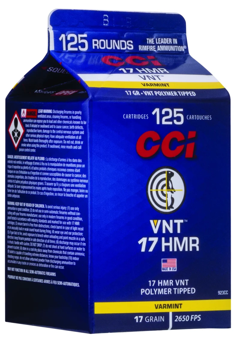Cci .17 HMR 17gr VARMINT TIPPED Brass – 125rd