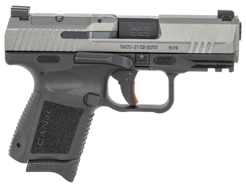 Canik HG6597TN TP9 Elite Subcompact 9mm Luger 3.60" 12+1 Black Tungsten Gray Cerakote Steel Slide Black Interchangeable Backstrap Grip