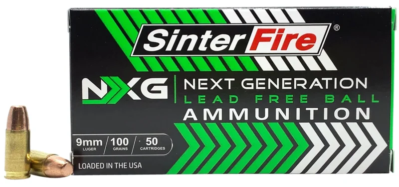 SinterFire Inc SF9100NXG Next Generation (NXG)  9mmLuger 100gr Lead Free Ball 50 Per Box/20 Case - Sinterfire