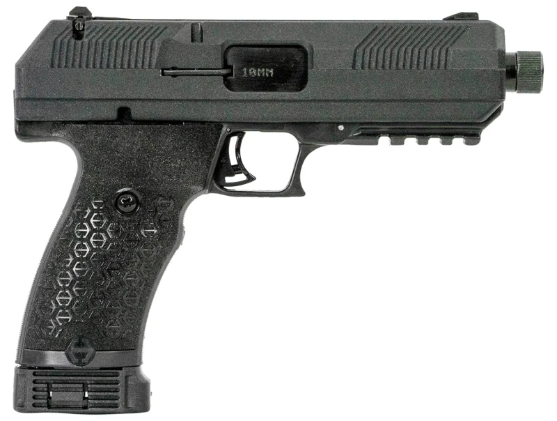 Hi-Point JXP10 JXP 10mm Auto 10+1, 5.20" Black Steel Threaded Barrel, Black Powder Coated YC9 Styled/Serrated Steel Slide, Black Polymer Frame w/Picatinny Rail, Black Textured Polymer Grip
