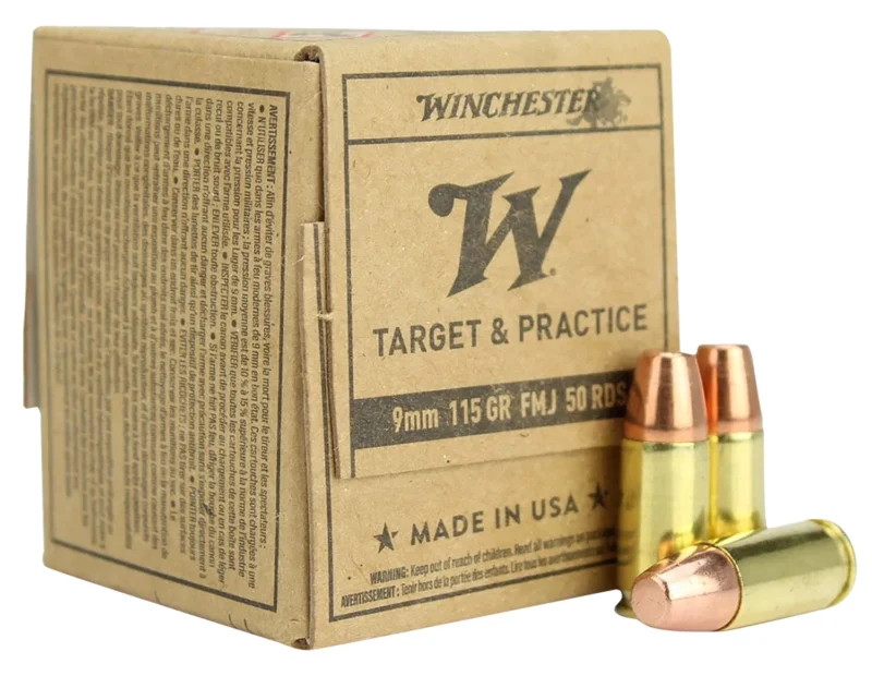 Winchester Ammo SG9W50 USA  9mmLuger 115gr Full Metal Jacket 50 Per Box/20 Case - Winchester