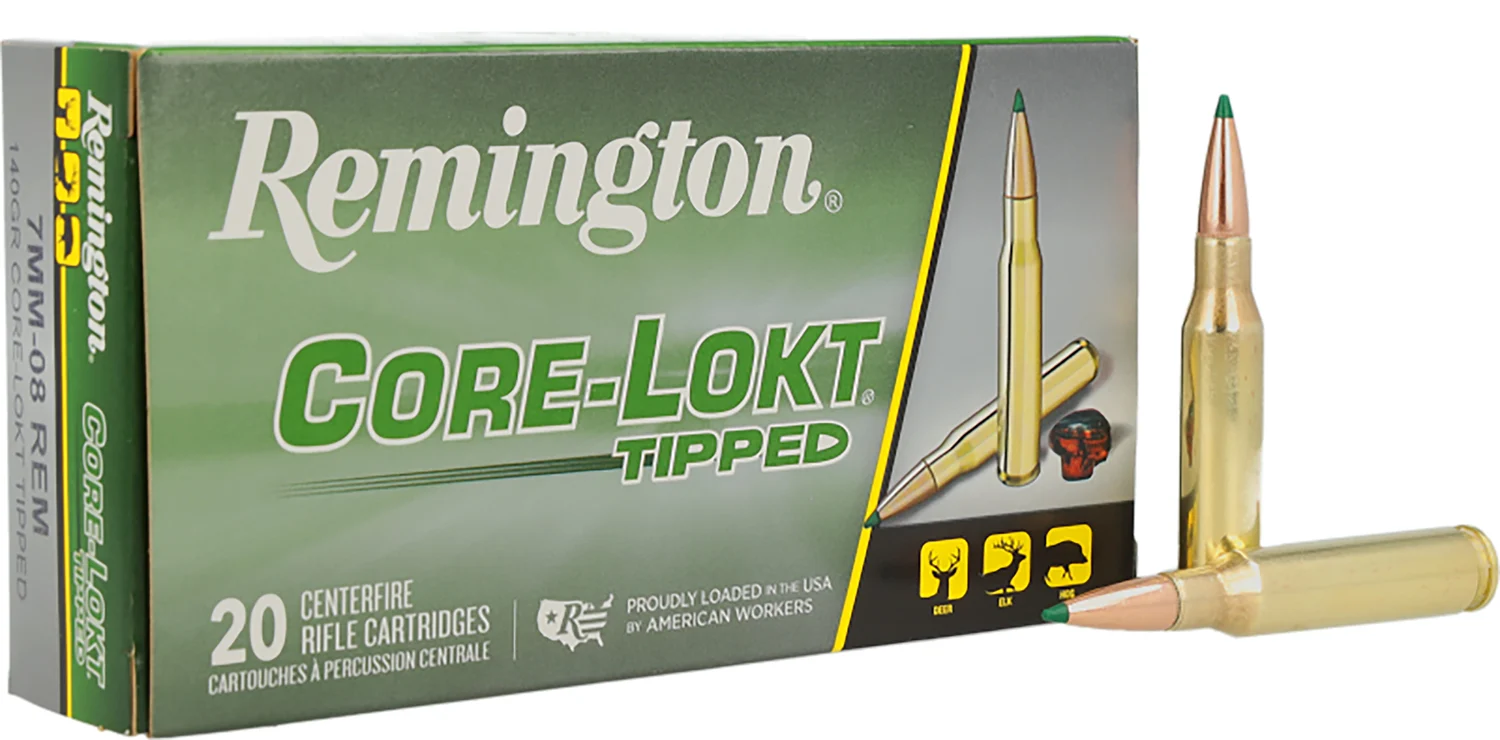 Remington 7mm-08 Remington 140gr CORE-LOKT Brass – 20rd