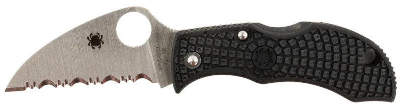 The Ultimate Firearm Destination in Louisiana - near Alexandria LA Spyderco MBKWSB Manbug 1.91" Folding Wharncliffe Serrated Non-Reflective Black TiCN VG-10 SS Blade, Black Textured FRN Handle