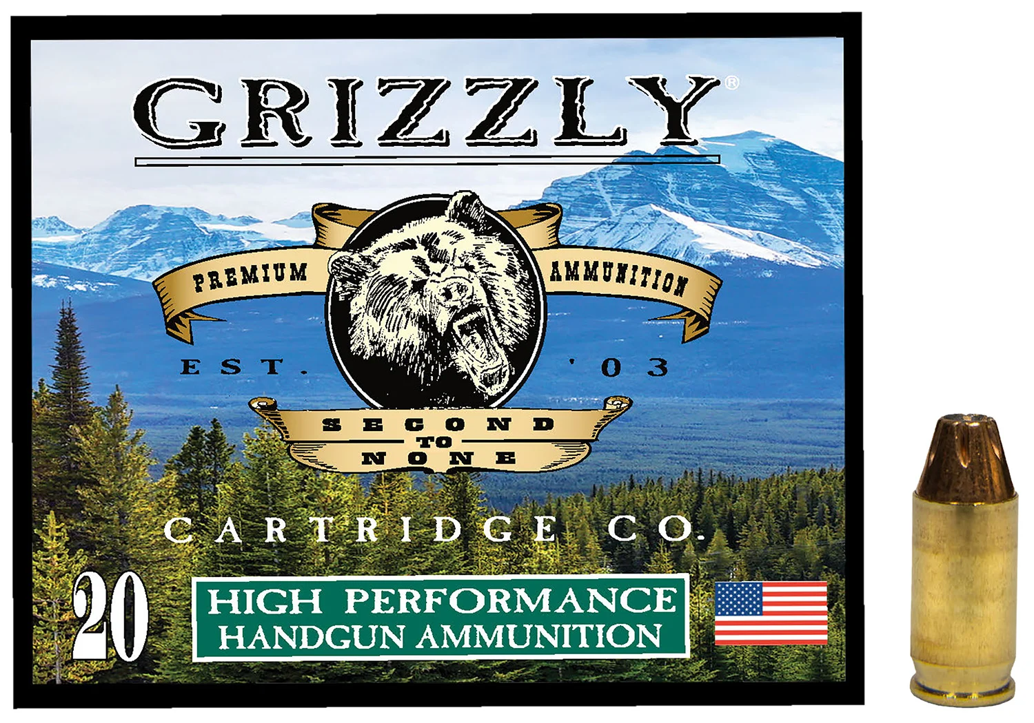 The Ultimate Firearm Destination in Louisiana - near Alexandria LA Grizzly Ammo GC38A1 380ACP+P 90gr Jacketed Hollow Point 20 Per Box/10 Case