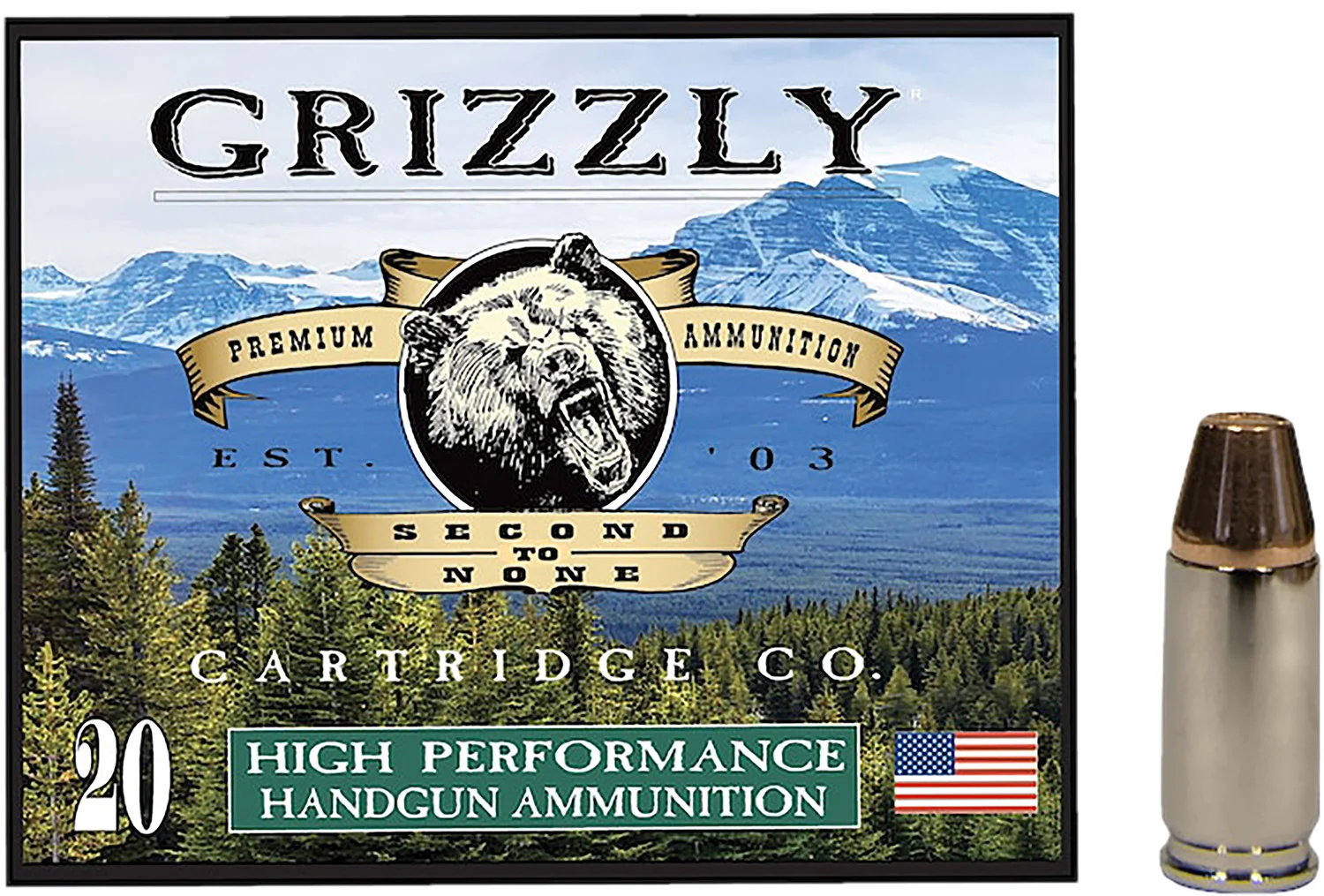 The Ultimate Firearm Destination in Louisiana - near Alexandria LA Grizzly Ammo GC9+P+CM7 9mm+P 124gr Full Metal Jacket Flat Point 20 Per Box/10 Case