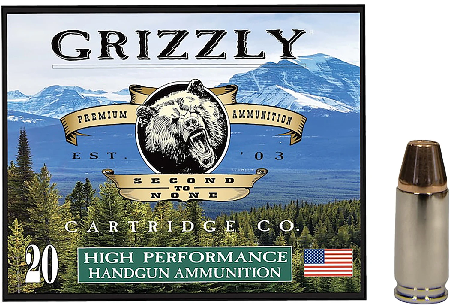 The Ultimate Firearm Destination in Louisiana - near Alexandria LA Grizzly Ammo GC9+P+CM8 9mm+P 147gr Full Metal Jacket Flat Point 20 Per Box/10 Case