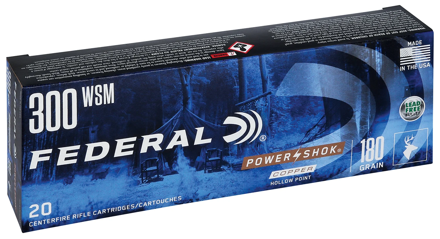 The Ultimate Firearm Destination in Louisiana - near Alexandria LA Federal 300WSM180LFA Power-Shok 300WSM 180gr Copper Hollow Point 20 Per Box/10 Case