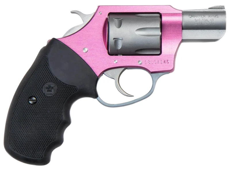 Charter Arms 52230 Pathfinder Lite Pink Lady Small 22 LR, 8 Shot 2" Matte Stainless Steel Barrel & Cylinder, Pink Aluminum Frame w/Black Finger Grooved Rubber Grip, Exposed Hammer