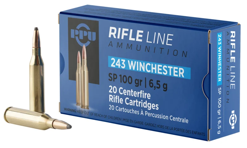Prvi-Partizan .243 Winchester 100gr SP Brass – 20rd