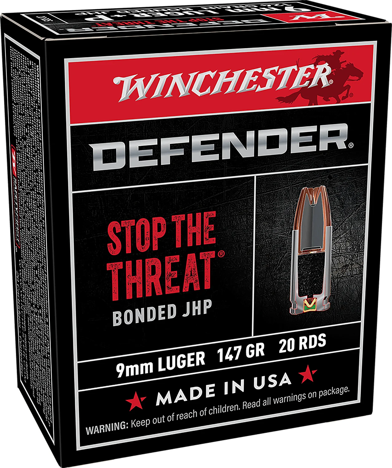 Winchester 9mm Luger 147gr BONDED Nickel-Plated Brass – 20rd