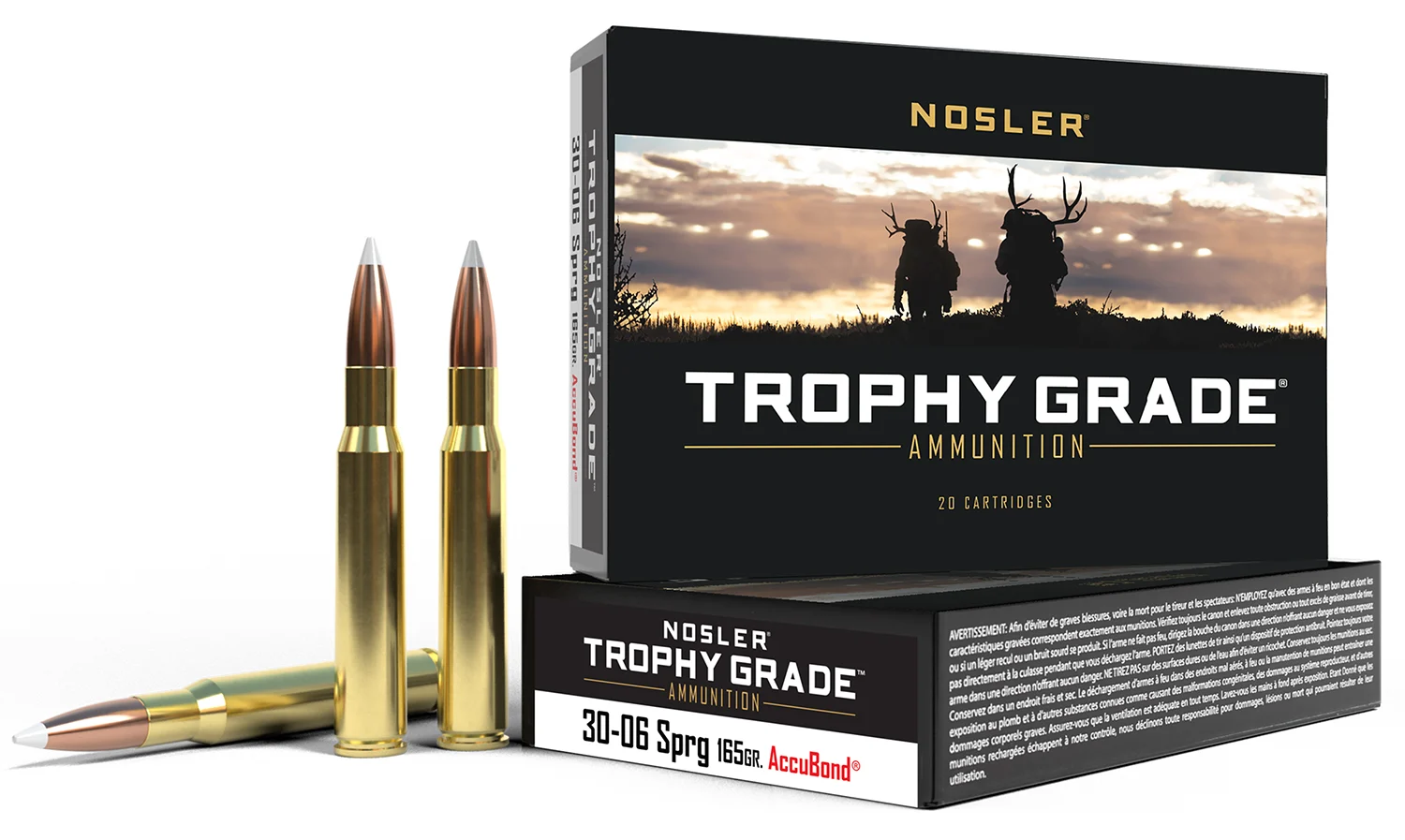 The Ultimate Firearm Destination in Louisiana - near Alexandria LA Nosler 60057 Trophy Grade 30-06Springfield 165gr Nosler AccuBond 20 Per Box/10 Case