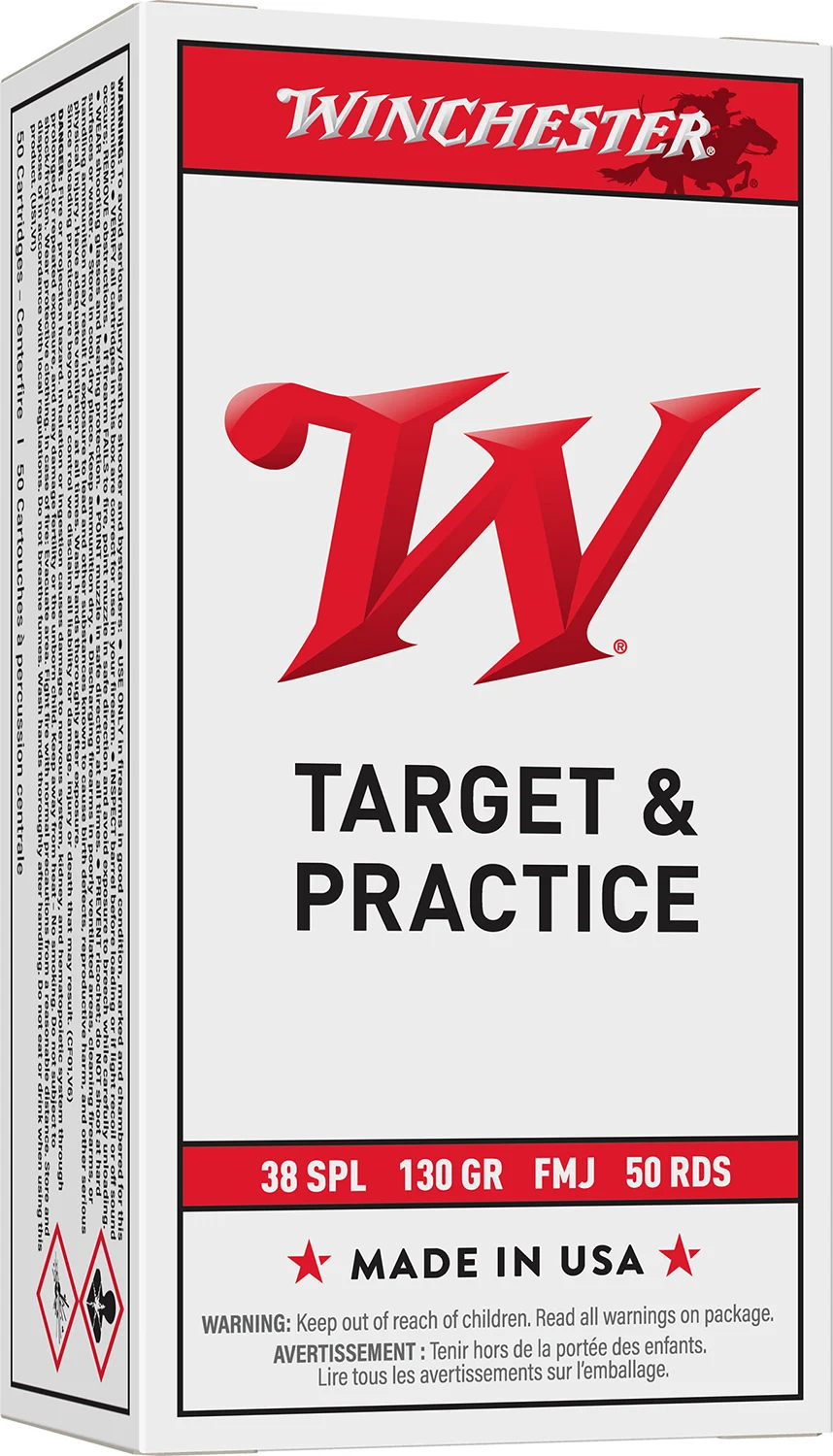 Winchester .38 Special 130gr FMJ Brass – 50rd