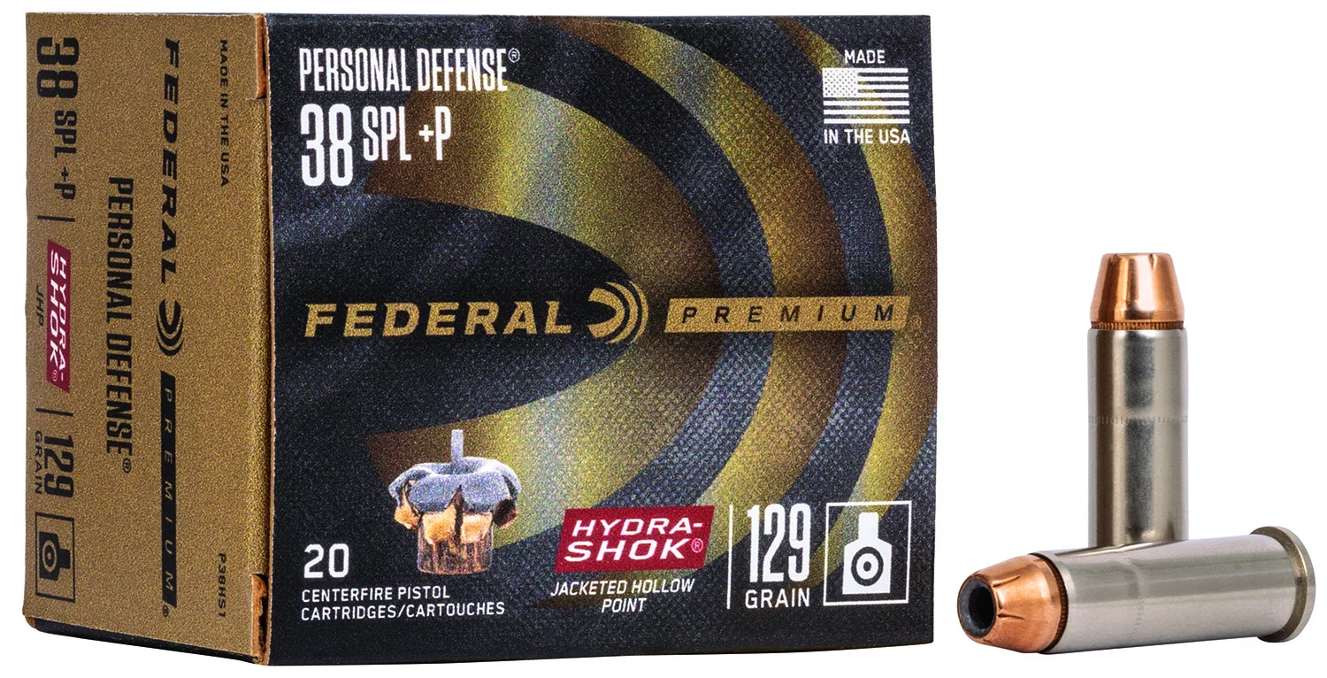 Federal .38 Special 129gr HYDRA-SHOK Nickel-Plated Brass – 20rd