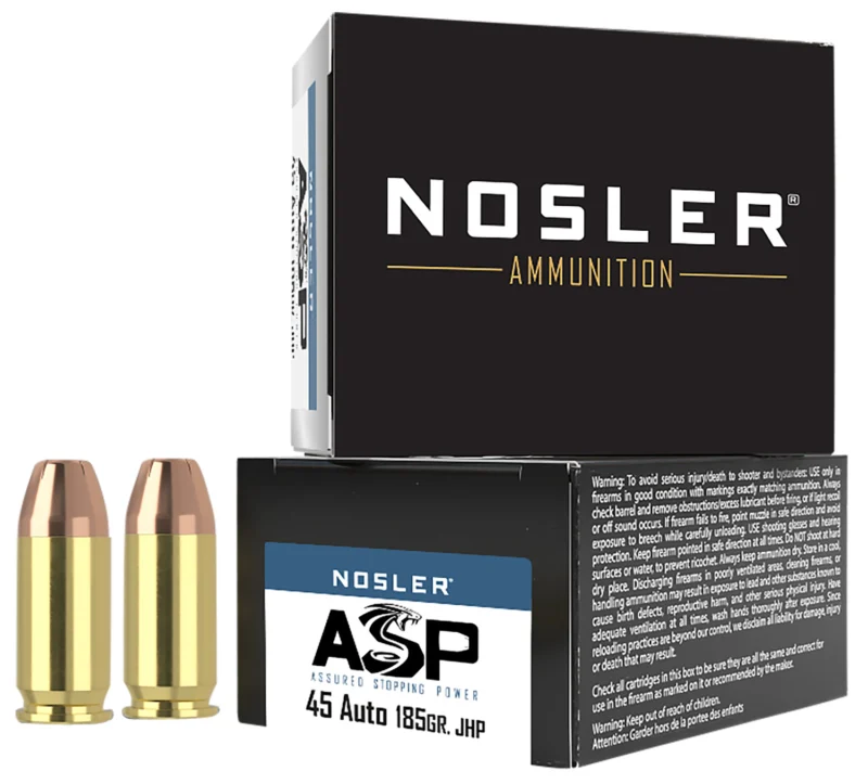 Nosler .45 ACP 185gr JHP Brass – 20rd
