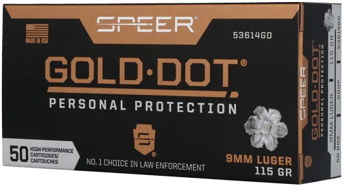 The Ultimate Firearm Destination in Louisiana - near Alexandria LA SPEER GOLD DOT 9MM LUGER - 115GR GDHP 50RD 10BX/CS