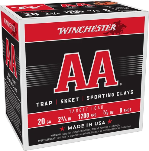 The Ultimate Firearm Destination in Louisiana - near Alexandria LA WINCHESTER AA 20GA 2.75" 7/8OZ - #8 1200FPS 250RD CASE LOT