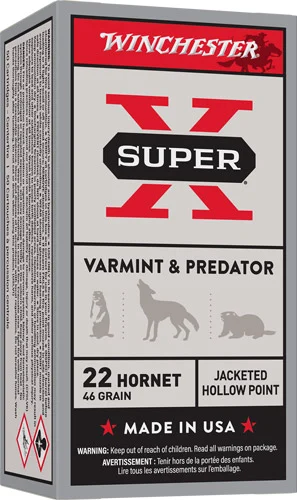 Winchester .22 Hornet 46gr JHP Brass – 50rd