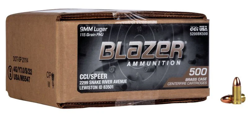 BLAZER BRASS 9MM 115GR FMJ 500/1 (120) - CCI