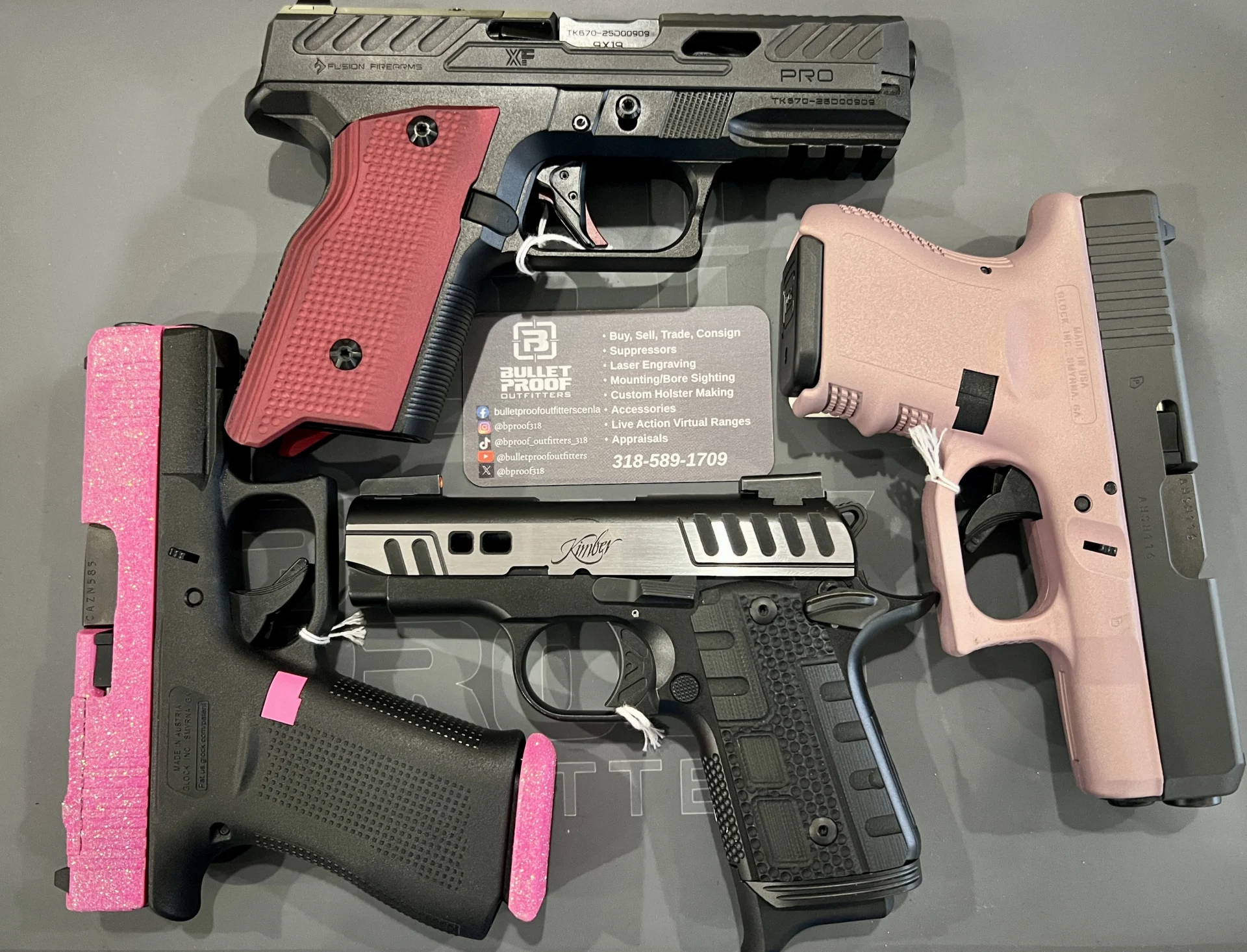 Four handguns