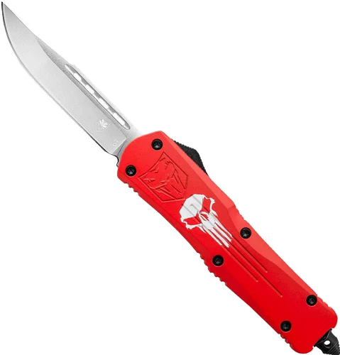 The Ultimate Firearm Destination in Louisiana - near Alexandria LA COBRATEC LARGE FS3 OTF RED - PUNISHER 3.5" D2 STEEL DRP PNT