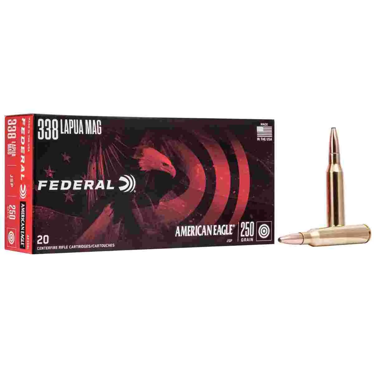 The Ultimate Firearm Destination in Louisiana - near Alexandria LA Federal American Eagle Rifle Ammunition .338 Lapua Mag 250 gr SP 20/box