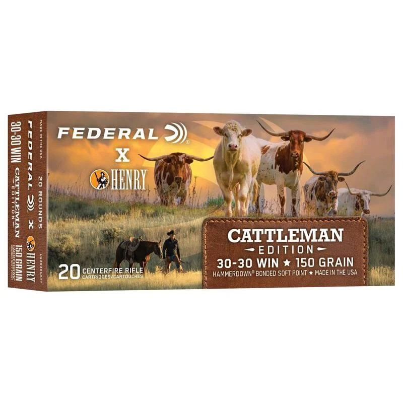 The Ultimate Firearm Destination in Louisiana - near Alexandria LA Federal x Henry Cattleman Edition rifle Ammunition 30-30 Win 150gr SP 2390 fps 20/ct