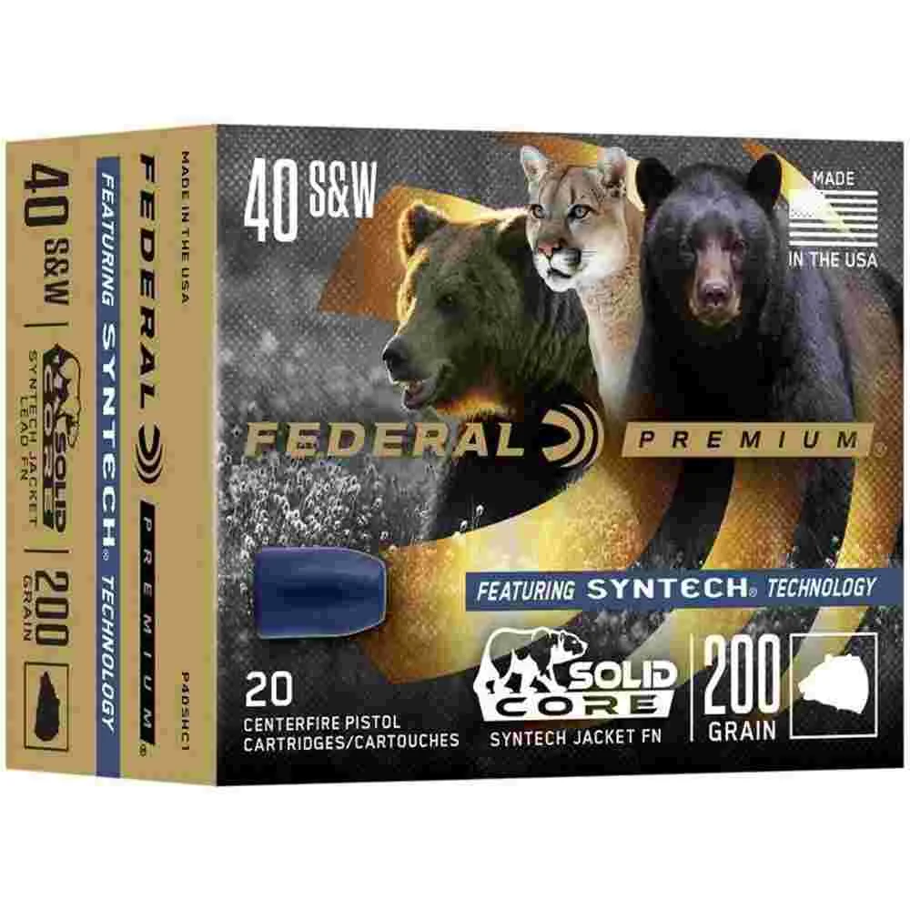 The Ultimate Firearm Destination in Louisiana - near Alexandria LA Federal Solid Core Handgun Ammunition .40 S&W 200 gr TSJ 20/ct