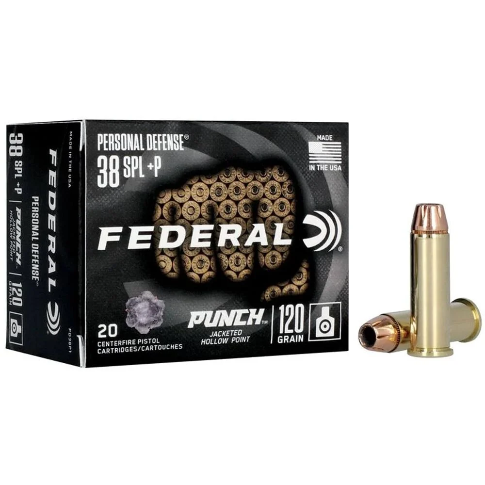The Ultimate Firearm Destination in Louisiana - near Alexandria LA Federal Personal Defense Punch Handgun Ammunition .38 Spl(+P) 120 gr JHP 1000 fps 20/ct