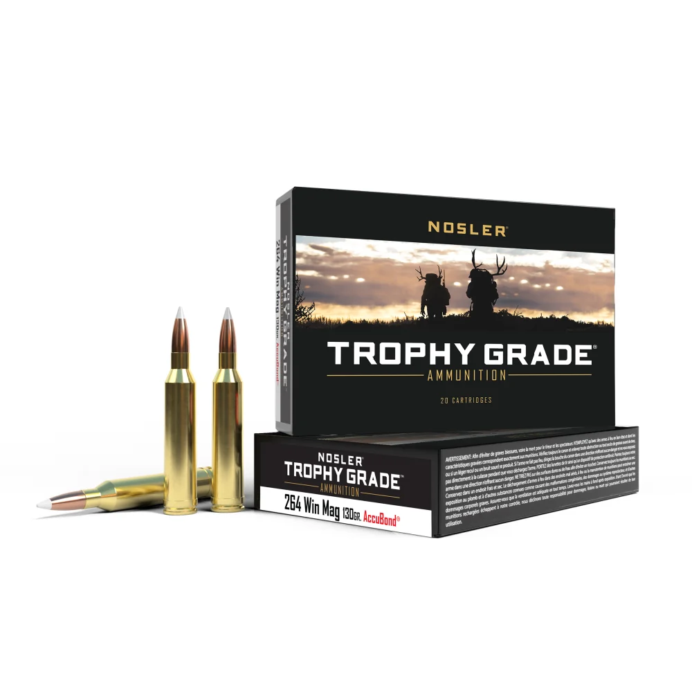 The Ultimate Firearm Destination in Louisiana - near Alexandria LA Nosler Accubond Trophy Grade Rifle Ammunition .264 Win Mag 130 gr PT 3100 fps 20/ct