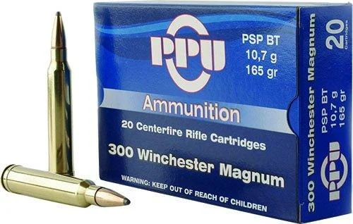 The Ultimate Firearm Destination in Louisiana - near Alexandria LA PPU Rifle Ammunition .300 Win Magnum 165 gr SPBT 3050 fps 20/ct